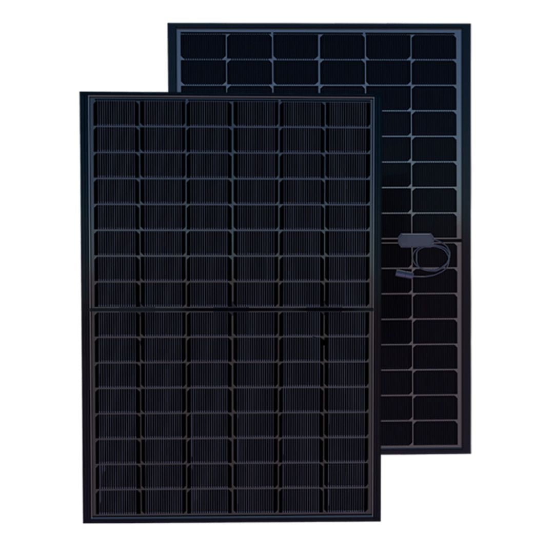 Solakon 450W bifaziales Glas-Glas Solarmodul | N-Typ Full Black | 2er Set (900W Gesamt)